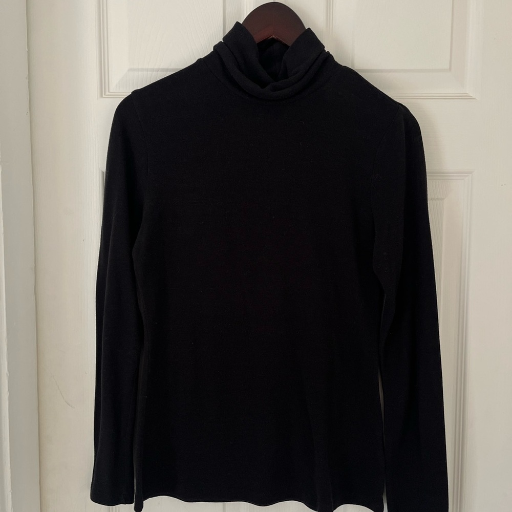 Black Knit Turtleneck Top
